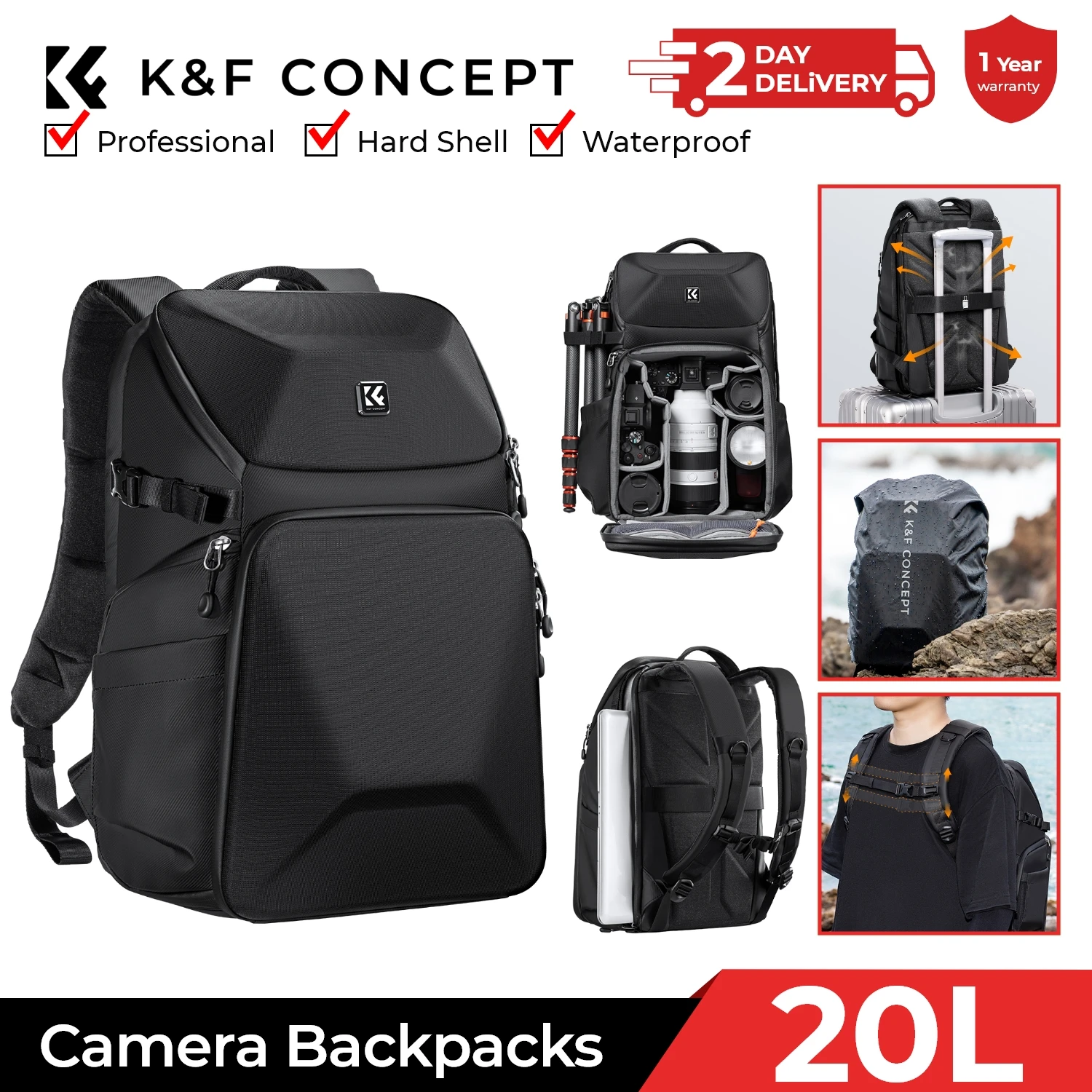Camera Bag Waterproof - Mochila para Cámara K&F CONCEPT de
