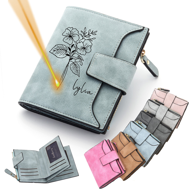 Photography Names - Cartera de cuero con nombre personalizado